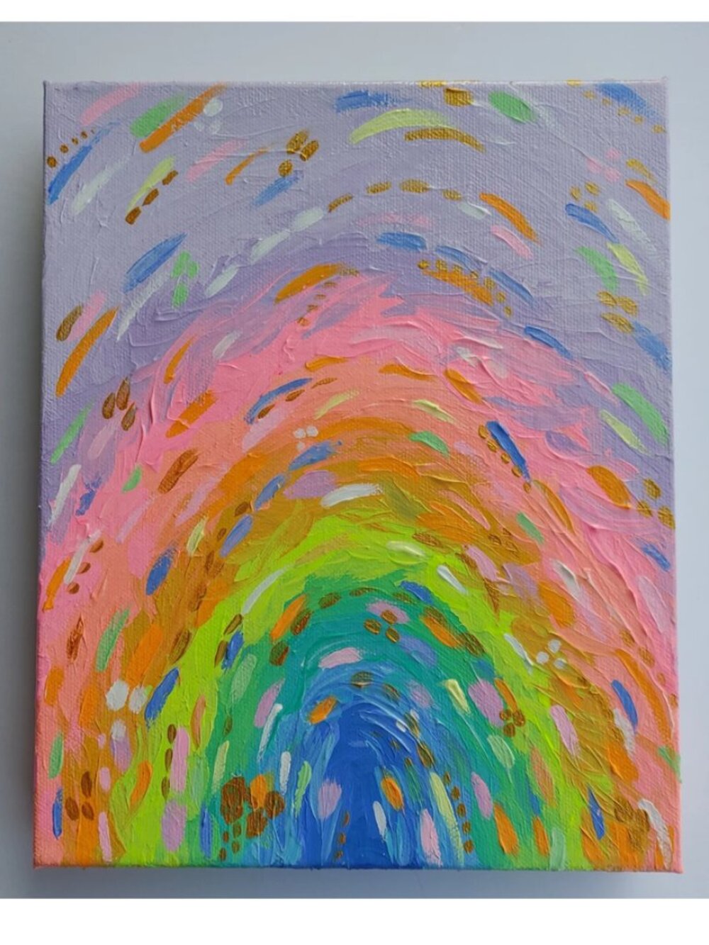 8"x10" Pastel Rainbow Acrylic Painting canvas Original Abstract Art baby decor
